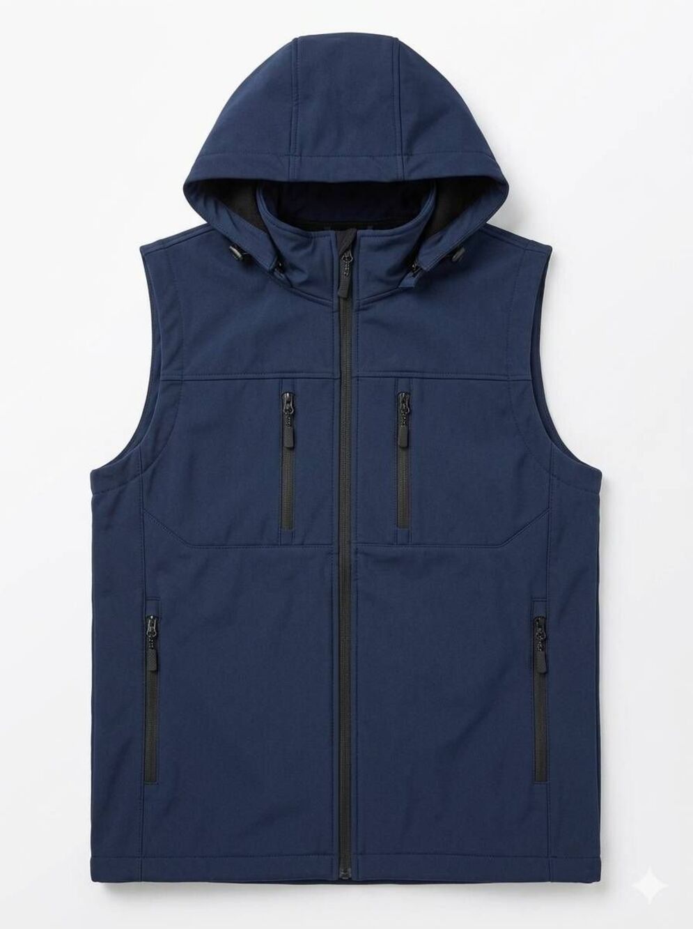 💬🩵NWT Blue Windproof Hooded Sleeveless Jacket Men's Small